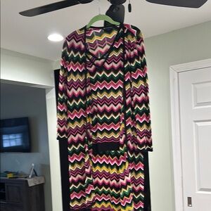 Colorful Chevron Pattern Dress